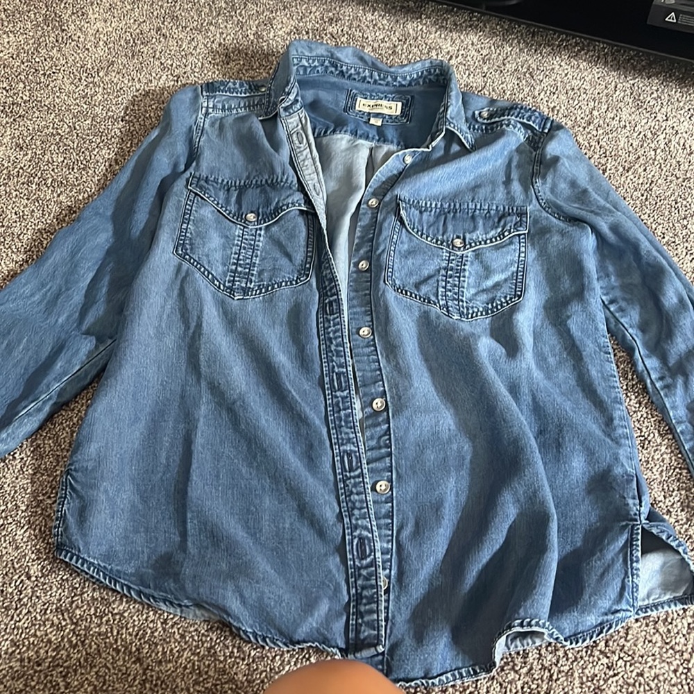 Express boy friend denim shirt